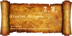 Kindler Milemon névjegykártya
